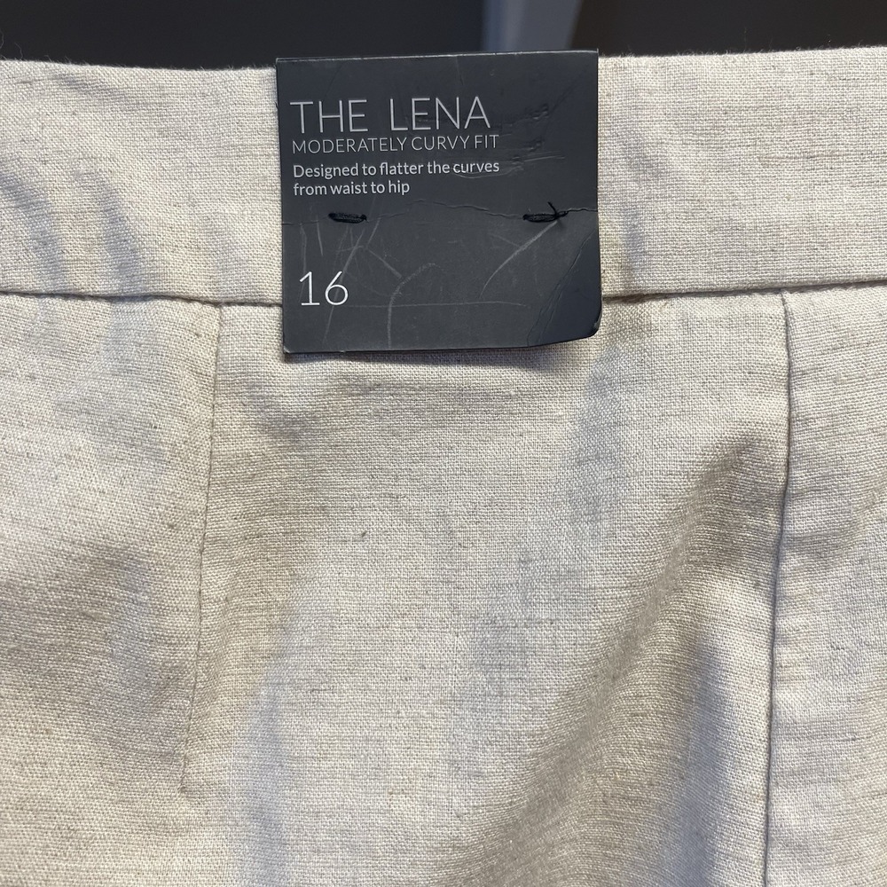Lane Bryant Khaki Crop Dress Pants The Lena Moderately Curvy Stretch New Size 16 - Picture 3 of 7